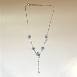 Stunning Blue Floral Necklace